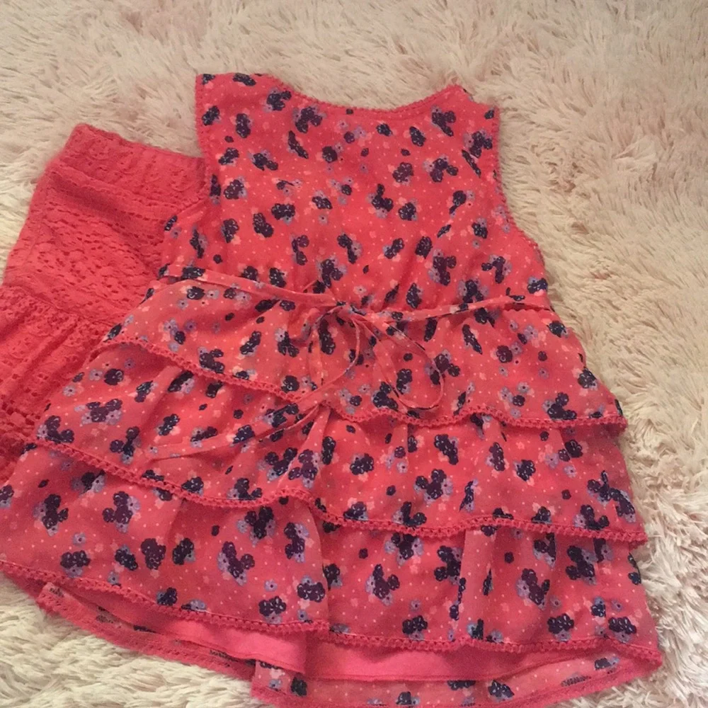 Justice Girl’s Tiered Skort and Sleeveless Babydoll Summertime Top Outfit